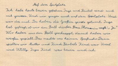 Eingescannt: Ein Schulaufsatz aus dem Jahre 1954 aus Angerstein.